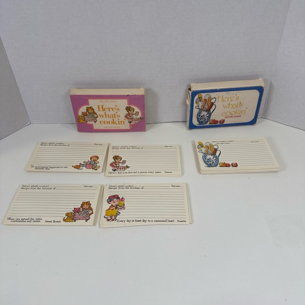 2 Boxes Here's What's Cookin’ Vintage 3 X 5 Recipe Cards -Current Inc-5 Designs